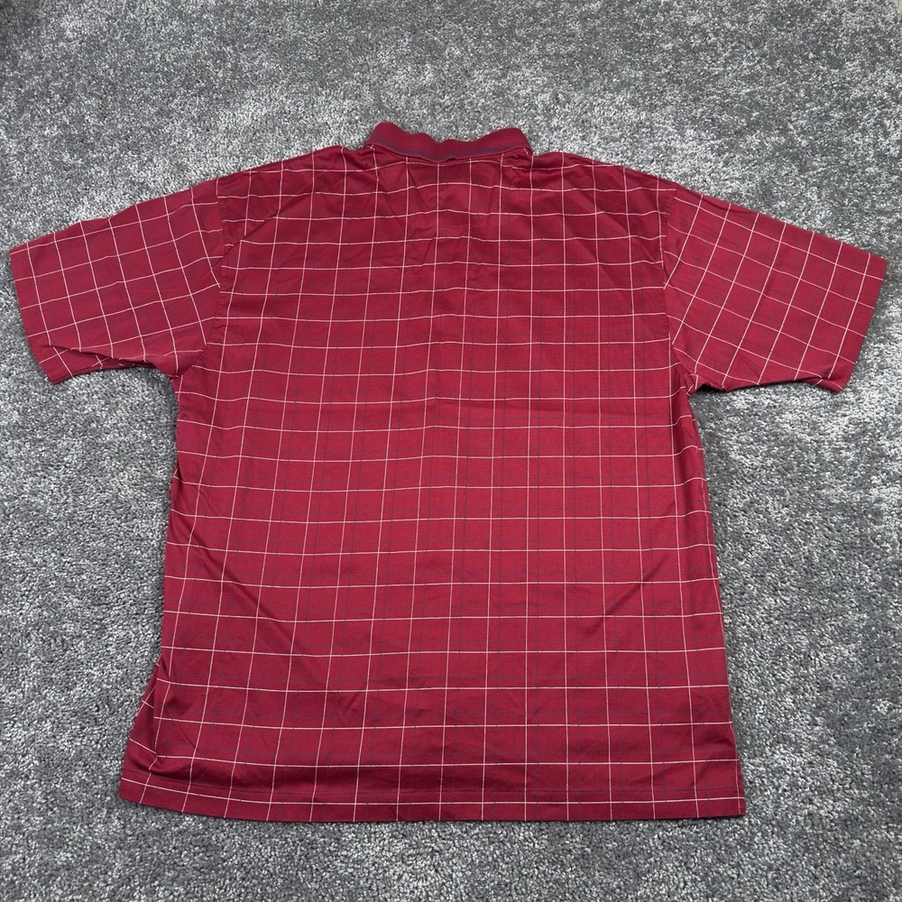 Tiger Woods Polo Shirt Mens XL Sunday Red Windowpane Check Golf Nike Casual - Picture 5 of 7